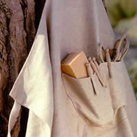 linen apron - flax